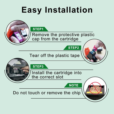 Easy installation guide for 61XL Black And Tri Color Ink Cartridge Combo Pack Remanufactured For 61 Series Printers