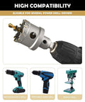 2-inch TCT hole saw kit with tungsten carbide teeth and titanium-plated pilot drill bit for hard metal