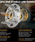 Pair 513288 Front Or Rear Wheel Bearing Hub Assembly That Fits Malibu 2013 2015 Impala 2014 2017 CTS XTS 2013 2017 Lacrosse Regal 2011 2017 Terrain 2010 2017 Five Lug pictured with compatible vehicles listed