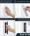 4 Pack Self Stick Cabinet Handles Pulls No Drill Install ABS Plastic Drawer Pulls application steps on glass door