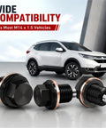 Universal M14 X 1.5 Magnetic Oil Drain Plug With Crush Washer Gaskets For Most Cars, CNC Aluminum Engine Oil Pan Bolt Kit That Traps Debris And Stops Leaks Like A Boss on SUV