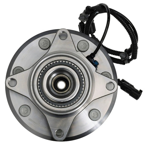 Front Wheel Bearing And Hub Assembly For 2010 To 2014 Ford F 150 Awd, detailed view with integrated wiring and metal structure.