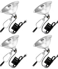 4 Pack Clamp Lamps With Detachable 8.5 Inch Aluminum Reflector Up To 150W E26 Socket No Bulb Included UL Listed 6 Ft Cord