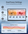 Pro Grade 30 Liter Ultrasonic Cleaner With 40 Khz Waves And Degassing Mode, showing dual power settings for jewelry and electronics.