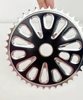 Steel Bicycle Chainring Sprocket for One Piece Cranksets 40T or 44T black finish with 2mm teeth and 2.5mm thickness