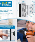800 Lb Beefed Up Kick Proof Door Reinforcement Lock installation demonstration, includes 3 inch screws, enhancing home security.