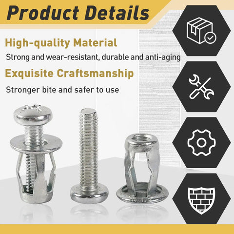 Heavy Duty M4 X 20 Hollow Door Anchor Set Features 50 Stainless Steel Drywall Fixings For Sheet Metal showing screws and anchors.