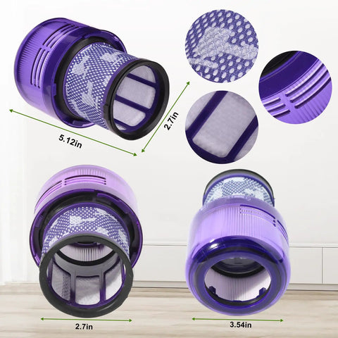 3 Pack Dyson Vacuum Filter Replacement For V15 Detect V11 Torque Drive And V11 Animal Cordless Vacuum Models Compare To Part 970013 02