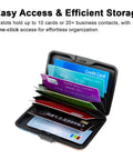 RFID Blocking Metal Card Wallet For Men And Women Ultra Slim Aluminum Card Holder open with multiple credit cards