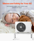 Heavy Duty Mini Split Ground Stand With Adjustable Anti Vibration Support For 9000 To 24000 BTU Ductless AC Heat Pump