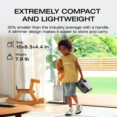 Child holding River 3 Portable Power Station With 245Wh LiFePO4 Battery, 1-Hour Fast Charging in a living room