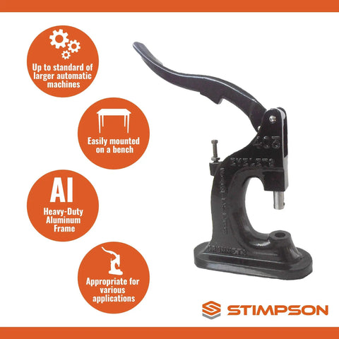 Grommet Press Machine Pro Grade Heavy Duty Hand Tool Workhorse For Fabrics, Tarps, Tents, Curtains And More Durable Eyelets, Washers, And Snap Setter For Small Or Large Holes
