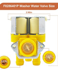 Washer Water Valve Replacement With 3 Solenoid Coils For Speed Queen Huebsch Unimac Models AP4526717 Compatible Rugged Fit And Easy Install F8286401P Part Replacement For Reliable Wash Cycles, yellow metal 2.95 x 3.34 in