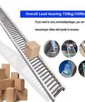 Portable Stainless Steel Light Duty Roller Conveyor System For Unpowered Freight Handling Up To 330 Lbs 40 Cm Wide About Three And A Quarter Feet Long Ideal For Warehouse And Commercial Use A Real Workhorse, stainless steel roller conveyor with boxes