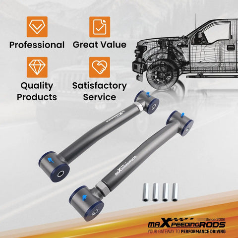 Adjustable Front Or Rear Lower Control Arm For Jeep Wrangler TJ Cherokee XJ Grand Cherokee ZJ Length 15.2-17.9 In Fits Stock To 4 In Lift Premium Steel Construction Direct Bolt On Upgrade Improved Alignment Off Road Ready, steel control arms with bushings