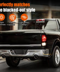 Smoked Tail Lights With Two Halogen Bulbs For Dodge Ram 2009 2018 1500 2500 3500 And 2019 2024 Ram 1500 Classic on truck