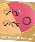 Eyeglass Repair Thread Cord For Half Rim Glasses Quick Fix Tool next to two pairs of eyeglasses on a colorful background