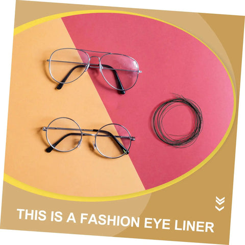 Eyeglass Repair Thread Cord For Half Rim Glasses Quick Fix Tool next to two pairs of eyeglasses on a colorful background