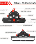 45 Degree Tile Chamfering Tool For 4.5 Inch And 5 Inch Angle Grinders with adjustable base plate, anti-slip pad, front view.
