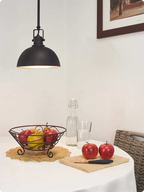 Modern Retro Pendant Light With Dome Shade In Oil Rubbed Bronze Finish Industrial Hanging Light With Swivel Joints For Sloped Ceilings