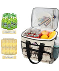 Desert Cowboys Insulated Lunch Bag With Shoulder Strap Reusable Cooler Tote packed with drinks and fruit, open top view
