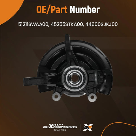 Front Right Steering Knuckle And Wheel Bearing Hub Assembly For Honda CRV 2.4L 2007 2008 2009 Direct Fit High Strength Cast Iron