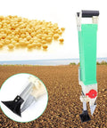 Stand Up Handheld Planter Tool For Quick Precise Seeding With Adjustable Depth And Height And 1 To 3 Seed Slots on soil