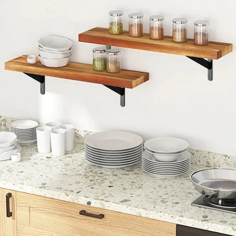 12 Pack 16 By 10 Inch Built Like A Tank Metal L Shaped Shelf Brackets Wall Mounted with kitchen shelves holding jars and bowls