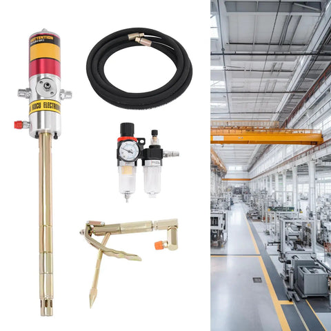 Air Operated Grease Pump 50 To 1 Ratio Pneumatic Gun With Portable Design and 360 Degree Swivel Head components in workshop
