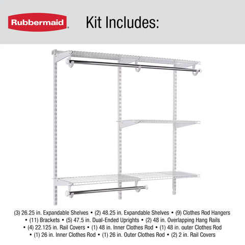 Rock Solid Closet Shelving System Adjustable 6 To 10 Feet Wide Metal Wire Storage Rack With Rust Proof Epoxy Finish Zero Drama Setup Super Flexible Expandable Home Organization Gear