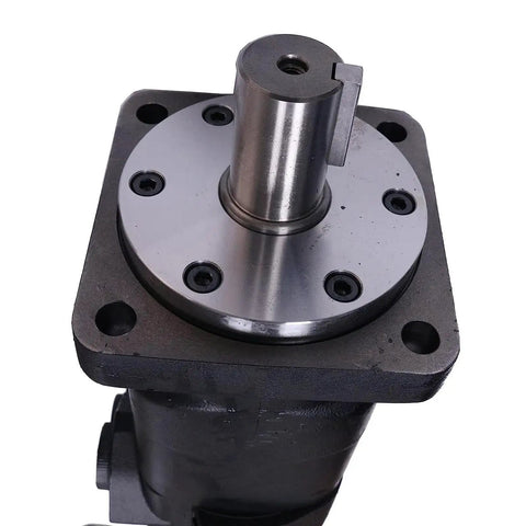 Close-up of New Hydraulic Motor For Eaton Char-Lynn 6000 Series 112-1068-006, showing metal shaft and mounting holes