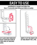 Steps for installing Beefy Dual Pack Snap L Pins For Weight Distribution Hitches, showing sway bracket with E2 sway control brackets.