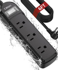 Weatherproof Outdoor Power Strip With Three Outlets And A Six Foot Extension Cord IPX6 Rated, with visible water resistance