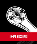 Illustration of V Series Metric 12 Piece Wrench Set With Recessed Fasteners And 12 Point Box End showing engagement detail.