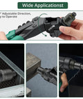 3 In 1 Do It All Rivet Nut Tool Kit With Swivel Head, shown in use with metal and auto sheet materials for DIY repairs