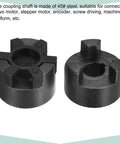Flexible Coupling Shaft 15mm to 19mm Bore 53mm by 44.5mm Motor Coupler Joint for servo and stepper motors on white background