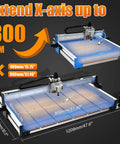 CNC Router Kit 800x400mm Three Axis Milling And Engraving System With 300W Spindle shown with expanded X-axis to 800mm