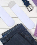 Aluminum Straight Sock Jigs For Sublimation Projects Flat Sock Press Inserts with hanging hole on wooden background