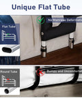 Granny Friendly Bed Rail With 2 Grab Bars And Storage Pocket showing flat tube design for safe bed access and fall prevention guard.
