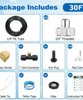 Beat The Heat Outdoor Misting System For Patio Cooling With Eight Brass Nozzles And Three Quarter Inch Adapter package contents