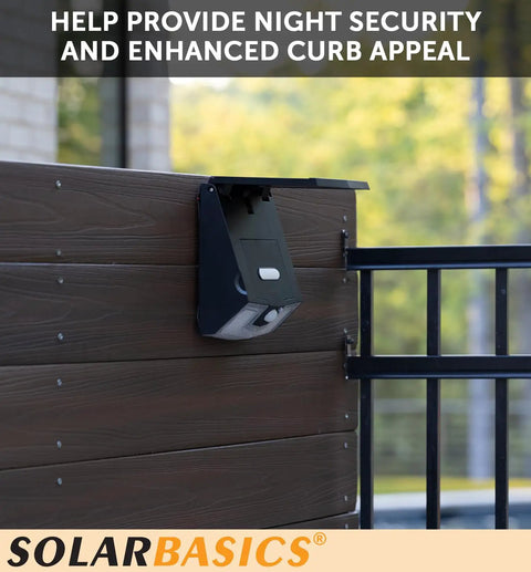 Two Pack Solar Security Lights With Motion Sensor, Waterproof Outdoor LED 700 Lumen Bright White For Steps, Fence, Patio, Walkway, Black Finish
