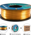 Silk Gold PLA Filament 1Kg Spool 1.75mm High Detail Dimensional Accuracy 0.03mm Smooth Glossy Silk Finish For 3D Printing