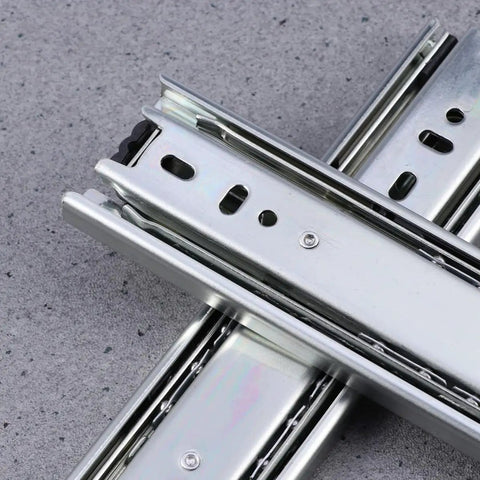 Heavy Duty Telescopic Drawer Slides 8 Inch Cabinet Rails Deliver A Silky Smooth Glide With Rock Solid Steel Ball Bearings Built Tough For Kitchen Organization And Home Makeovers Pack Of Two, showing metal rails.