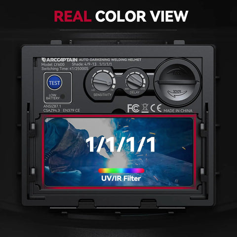 True Color Pro Grade Auto Darkening Welding Helmet With Upgraded Arc Sensor For Crisp Vision 1 1 1 1 Optical Clarity