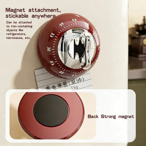 Red 60 Minute Magnetic Timer For Fridge Magnet And Kitchen Use A Simple No Fuss Time Management Tool on refrigerator