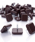 PTFE Chair Leg Sliders For Carpet Surface 1 Inch Square Nail On Glides Brown 40 Pack Protect Floors From Scratches