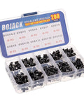 Tactile Pushbutton Switch Kit 200 Pcs 6x6 mm 4 Pin Momentary Assortment in clear plastic case with 10 value heights from 4.3mm to 13mm