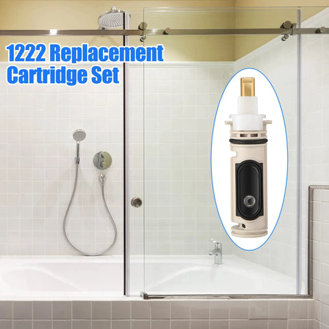 1222 Replacement Cartridge Kit For Tub And Shower With Puller And Repair Tool Diy Friendly Posi Temp Compatible Includes Retainer Clip And Lubricant Pack Easy Install Guide Included displayed in shower setting