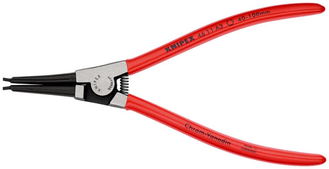 Knipex External Straight Retaining Ring Pliers 8.25 Inch for installing and removing circlips on shafts, heavy duty forged chrome vanadium