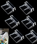 Crystal Clear Six Pack Aquarium Lid Clips Fit Rimless Fish Tanks Securing Glass Covers And Hood Supports Perfect For 5 To 6Mm Thicknesses No Sweat Install With A Tight Locked Grip All Day.